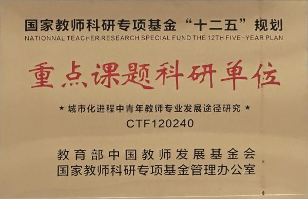 國家教師科研專項基金“十二五”規(guī)劃重點課題科研單位